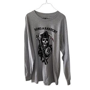 Sons of Anarchy Reaper Men’s Long Sleeve T Shirt Size Large Grey Bikercore